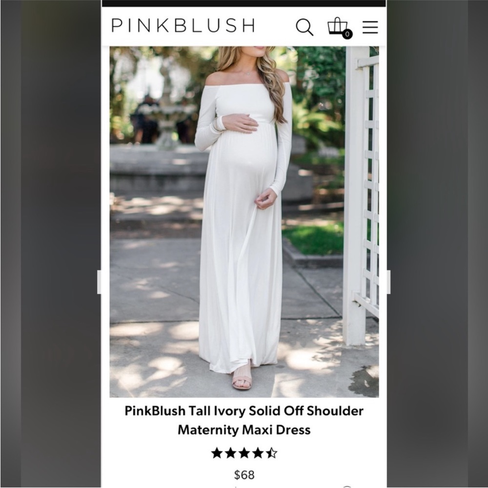 Pink blush maternity white dress